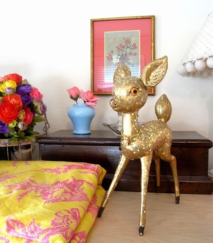 deco, deer and fawn