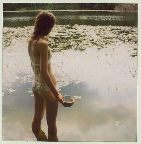 bikini, girl and lake