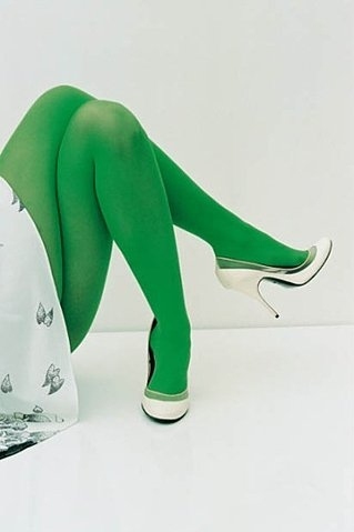 green, heels and legs