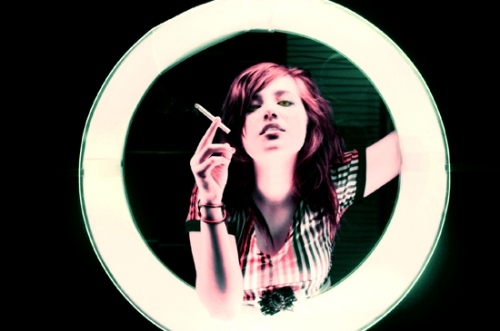 cigarette, girl and green