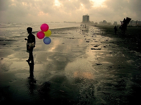 balloon, beach and boy