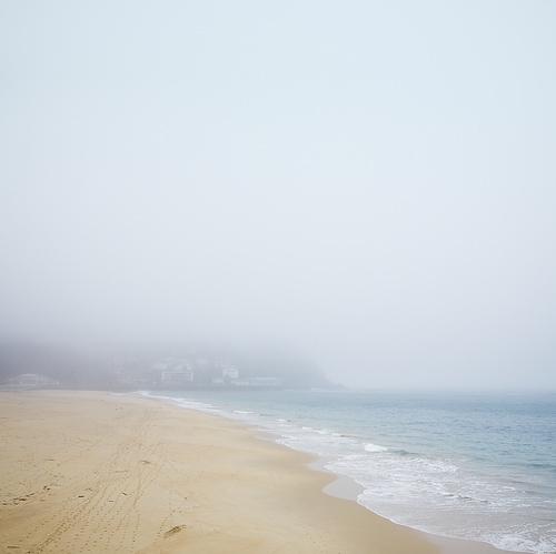 beach, fog and minimalist