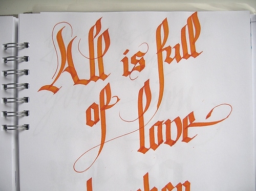 all is full of love, bjork and calligraphy
