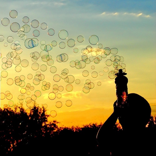 bubbles, colours and sillouettes
