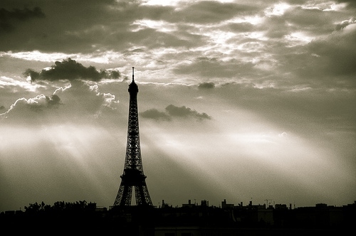 black and white, france and paris