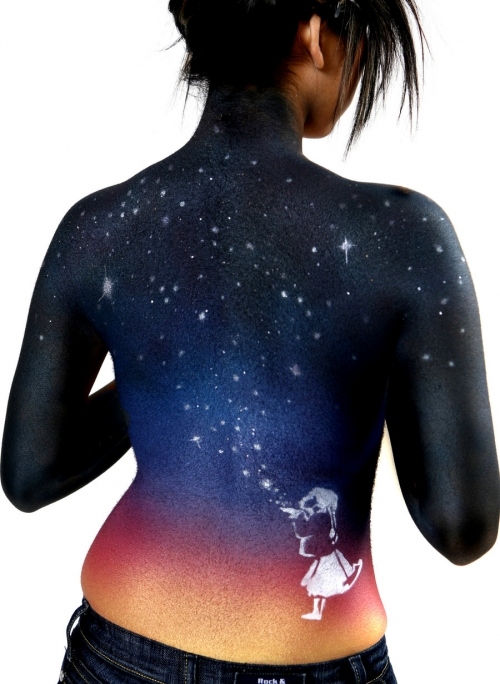 back, body art and body paint