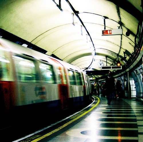 london, motion blur and station