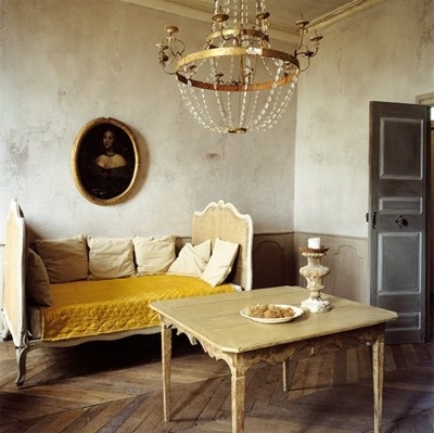 chaise, chandelier and corner