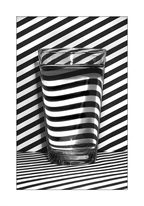 black and white, cup and distortion