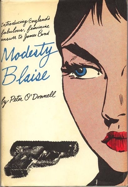 book cover, cartoon and modesty blaise