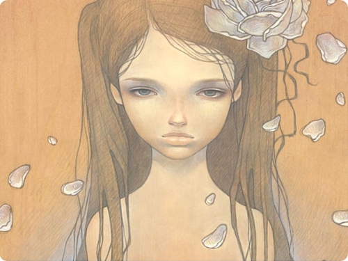 audrey kawasaki, girl and oil painting