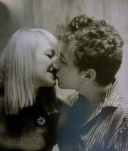 black and white, bob dylan and couple