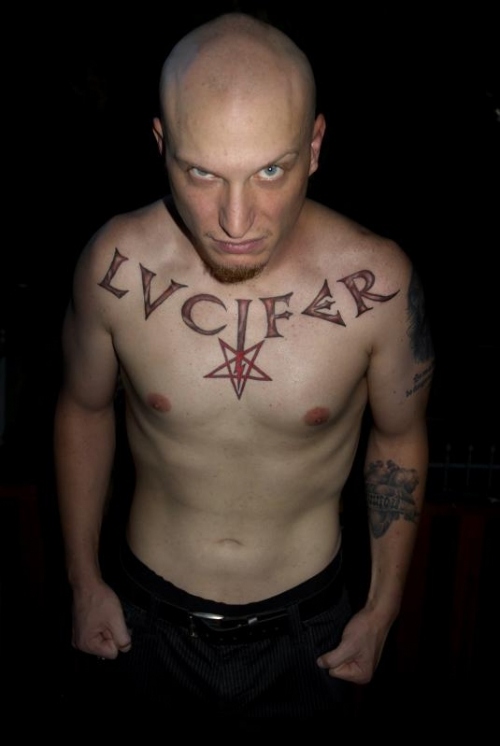 skinhead tattoos. satan, skinhead, tattoo