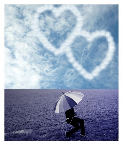 clouds, heart and love
