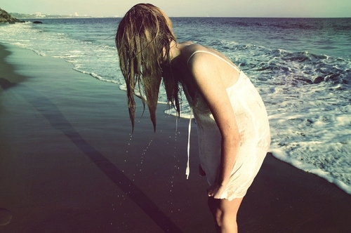 beach, girl and ocean