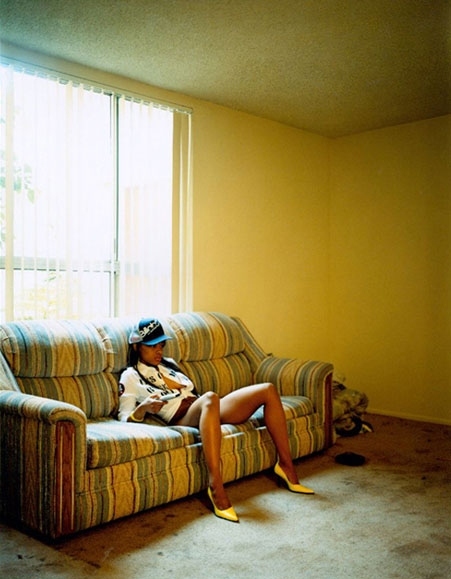 apartment, black girl and couch