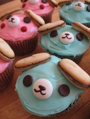 bear, cake and cupcake
