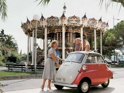 bmw isetta,  carousel and  little car