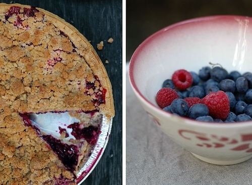 berries, blueberries and bowl