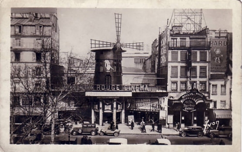 black and white,  montmartre and  moulin rouge