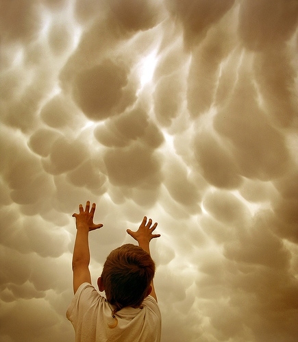 child, clouds and magic