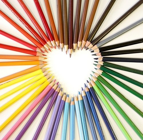 color pencil, colorful and heart
