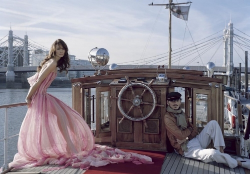 boat, couple and fashion