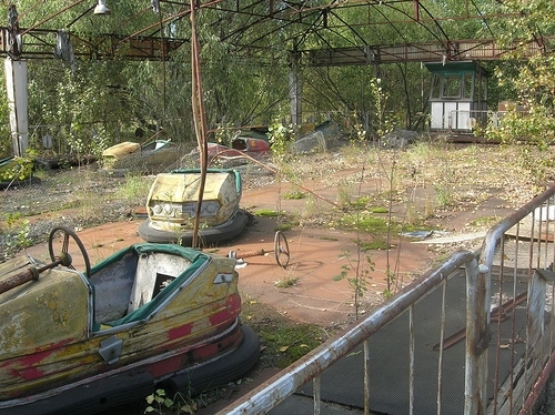 abandoned, bumper car and chernobyl