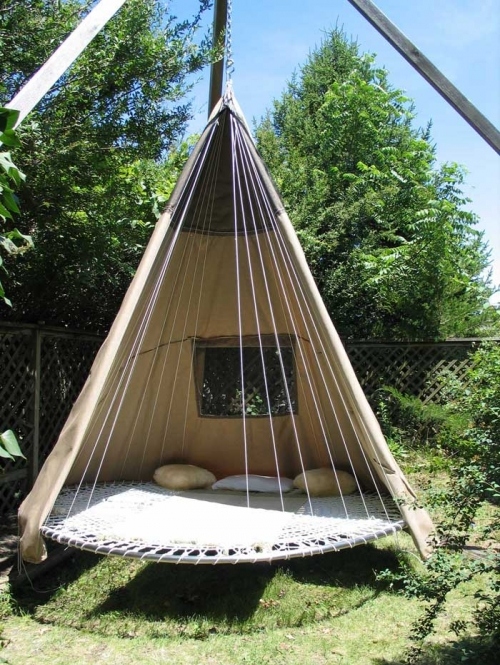 bed, hammock and swing