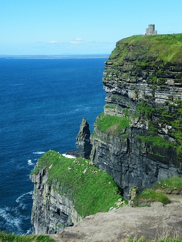blue, castle and cliffs of moher