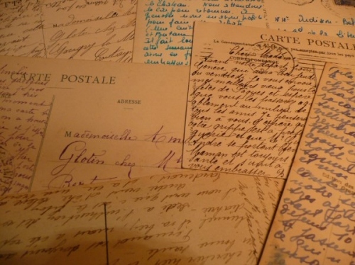 letters, old and postcards