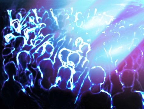blue, concert and crowd