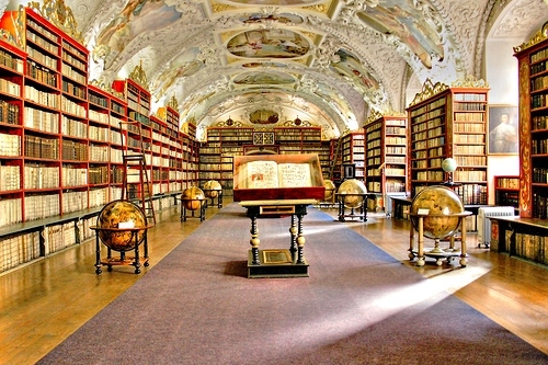books, library and photo