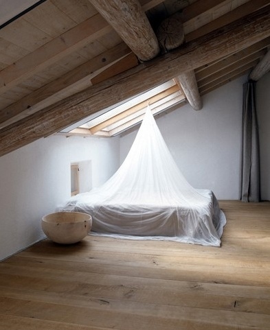 beams, bed and canopy