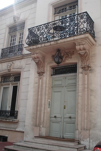 architecture, balcony and door