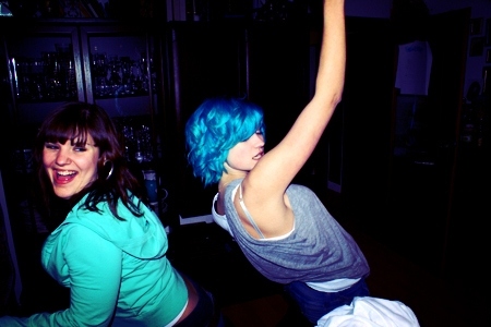 blue,  blue hair and  dancing
