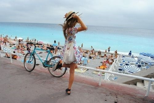 beach, bicycle and bicyle