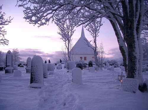 cemetery, church and purple