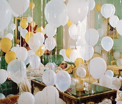 balloons, girl and mirrors