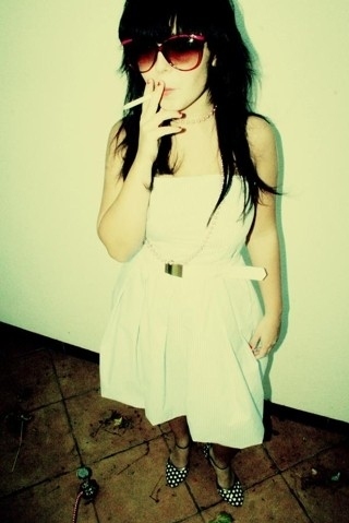cigarette, girl and glasses