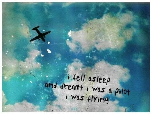 dreams, dreams of flying and fell asleep