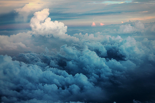 background, blue and clouds