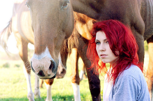 beautiful, girl and horse