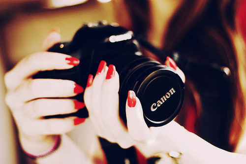 camera, canon, girl, hands, nail polish, nails