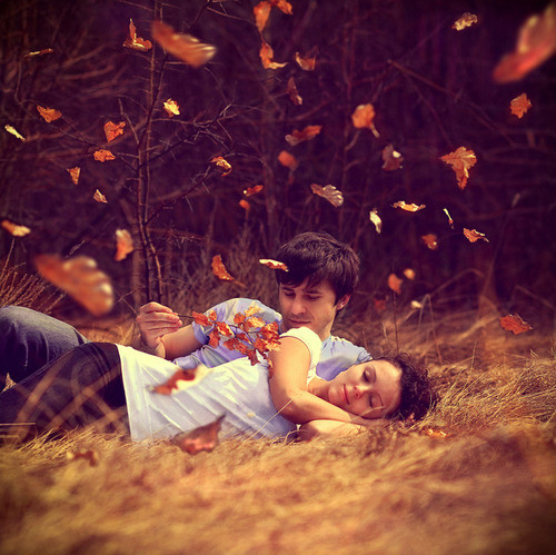 autumn, couple and dreamy