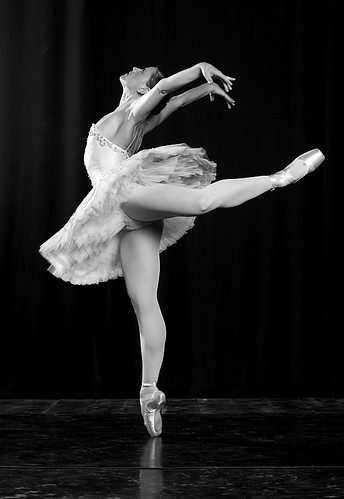 ballerina, ballet and black and white