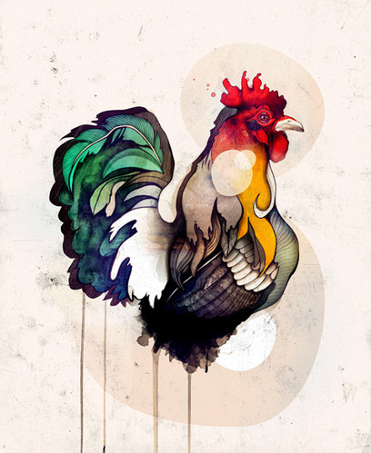 animal, art and chickens