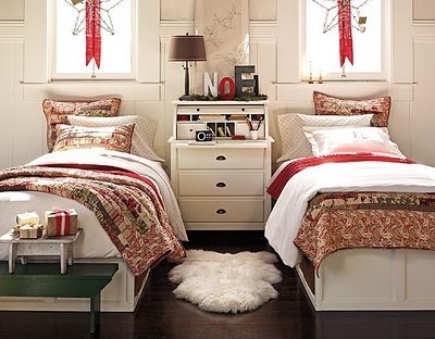bedroom, christmas, christmas bedroom, decor, decorating, interior ...