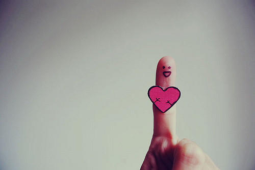 finger, heart and hug