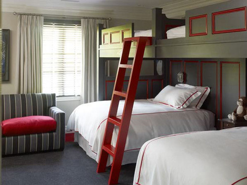 bed, bedroom and bunk bed
